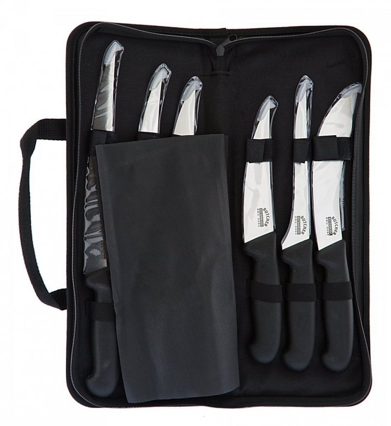 Samura Butcher Zestaw 6-ciu Noży z Torbą – Profesjonalne Noże Rzeźnicze