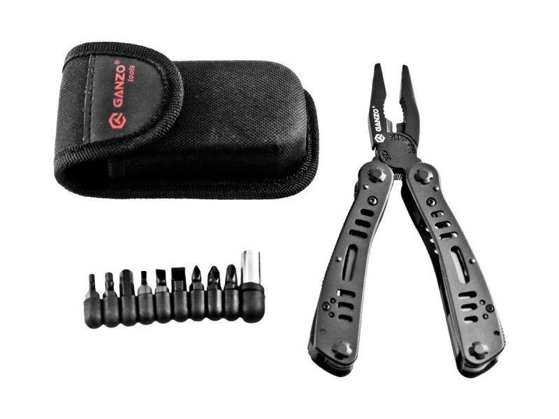 Multitool Ganzo G103 - Narzędzie wielofunkcyjne z kombinerkami, 9 bitów, do napraw i survivalu - Stal 440C, 105 mm - Ganzo