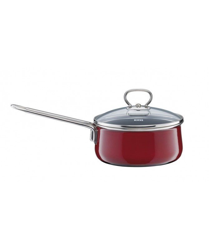 Rondel z pokrywą Riess Rosso 16 cm 1L ceramiczny indukcja