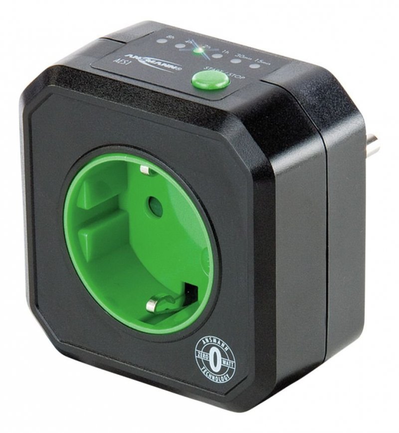Programowane gniazdo Ansmann AES1, czarne, 230V