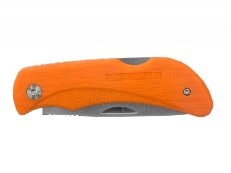 Nóż Eka Swede 8 - Składany nóż turystyczny do outdooru, blokowane ostrze, ergonomiczna gumowa rękojeść - 8 cm - Eka