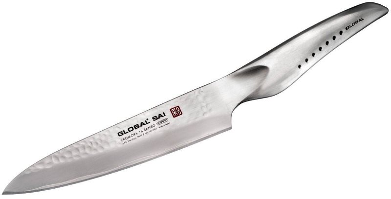 Komplet 4 noży Global SAI w biały bloku GKB-52