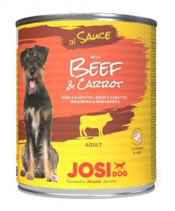 JosiDog Wołowina z marchewką w sosie puszka 830g