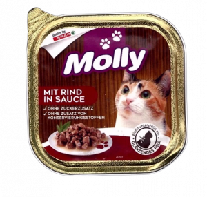 Molly szalka 100g dla kota z wołowiną w sosie