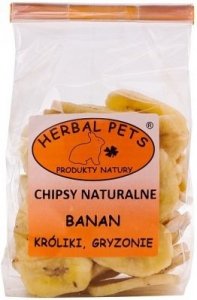 Herbal Pets Chipsy Natural - Banan dla gryzoni i królików 75g