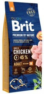 Brit Premium By Nature M Adult karma dla dorosłych psów z kurczakiem 15kg