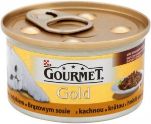 Gourmet Gold Duot z kaczką i indykiem w sosie dla kota 85g