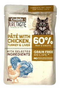 Coshida Pure Taste Saszetka dla kota o smaku kurczaka i indyka 85g n14
