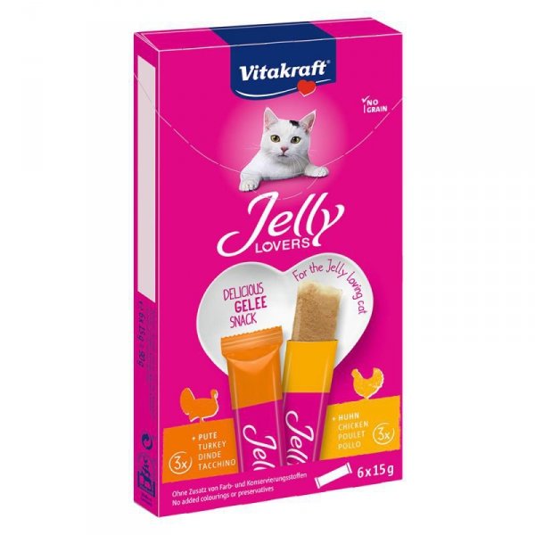Vitakraft Jelly Lovers przysmak dla kota z kurczakiem i indykiem 6x15g