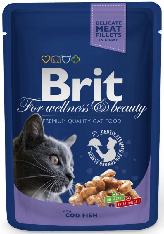 Brit Premium Cat 100g karma dla kota z dorszem w sosie saszetka