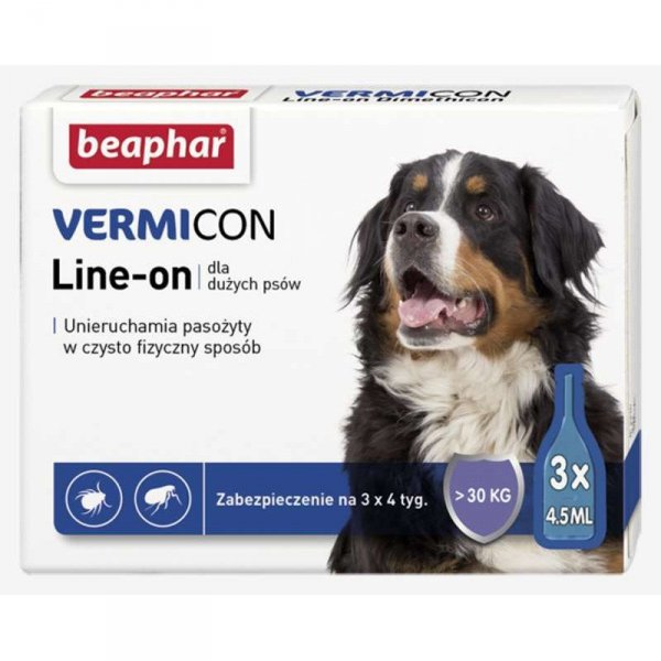 Beaphar Vermicon Ektopasoży Dog L 3x4,5ml krople dla psa
