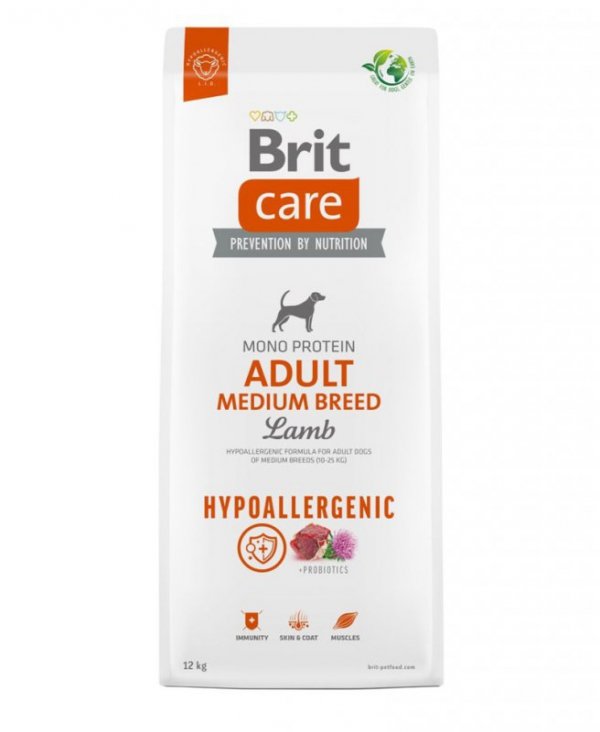 Brit Care Hypoallergenic Adult Medium Lamb karma dla dorosłych psów z jagnięciną 12kg