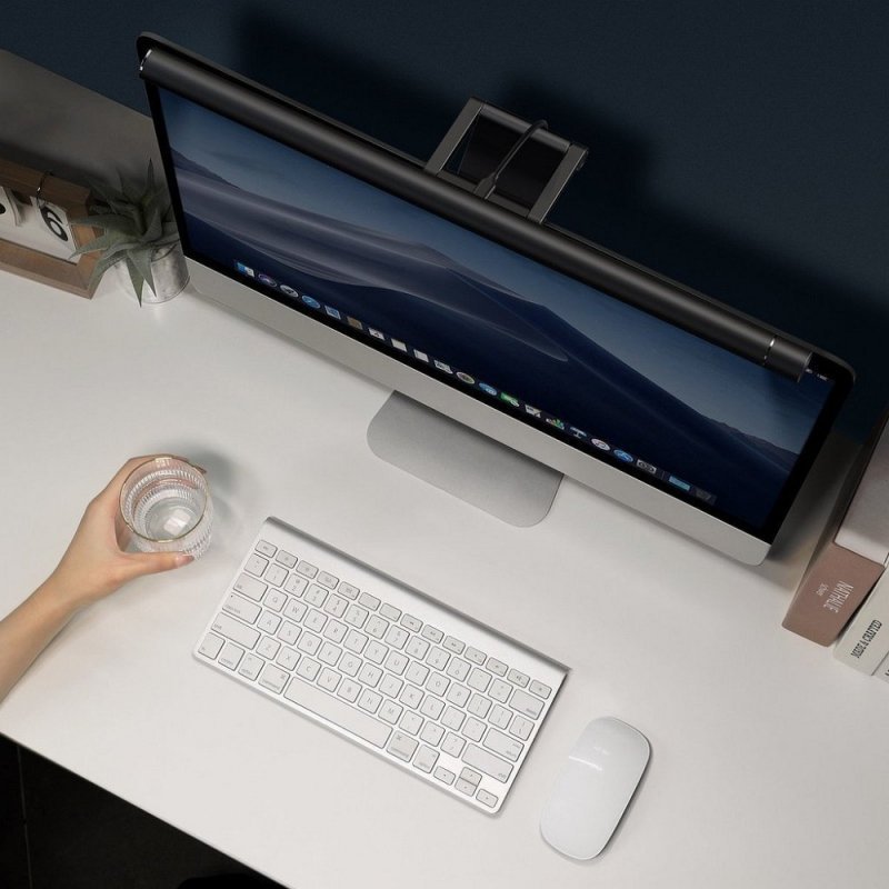 BASEUS lampka na monitor / laptop wisząca z bezstopniowym przyciemnianiem I-Work PRO czarna DGIWK-P01