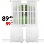 Firana z falbanami na przelotkach - Emilii 145x250 biała