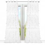 Firana gotowa Aurora 145x250 – biała na przelotkach, 17 rzędów falban