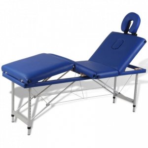 Niebieski składany stół do masażu 4 strefy z aluminiową ramą
