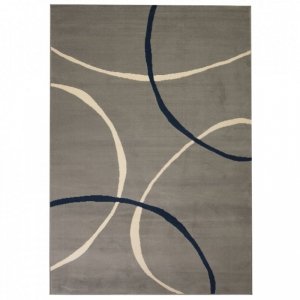 Nowoczesny dywan, wzór w koła, 80 x 150 cm, szary
