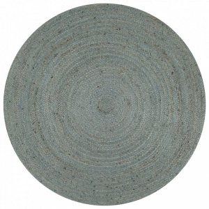 Ręcznie wykonany dywan z juty, okrągły, 90 cm, oliwkowozielony