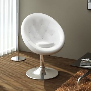 Krzesło barowe, białe, sztuczna skóra