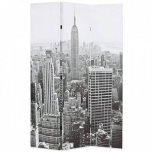 Składany parawan, 120x170 cm, Nowy Jork za dnia, czarno-biały