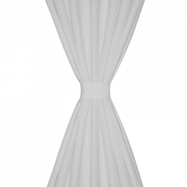 Białe atłasowe zasłony z pętelkami 2 szt. 140 x 225 cm