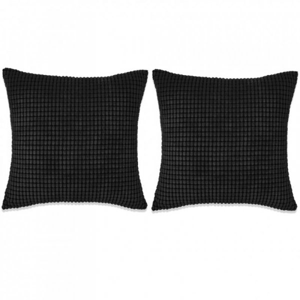 Zestaw 2 poduszek z weluru w kolorze czarnym 45 x 45 cm