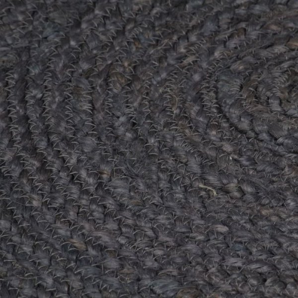 Ręcznie wykonany dywan z juty, okrągły, 90 cm, ciemnoszary