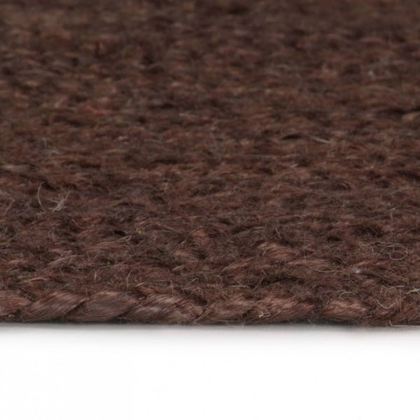 Ręcznie wykonany dywanik z juty, okrągły, 120 cm, brązowy