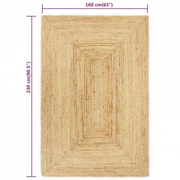 Ręcznie wykonany dywan, juta, naturalny, 160x230 cm