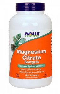 NOW FOODS Magnesium Citrate - Cytrynian Magnezu (180 kaps.)