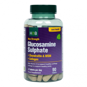 HOLLAND & BARRETT Max Strength Glucosamine Sulphate + Chondroitin & MSM + Collagen (90 tabl.)
