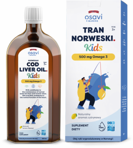 OSAVI Tran Norweski Kids 500 mg Omega 3 - smak cytrynowy (500 ml)