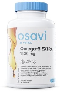 OSAVI Omega-3 Extra, 650 mg - smak cytrynowy (120 kaps.)
