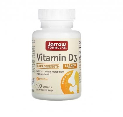 JARROW FORMULAS Witamina D3 2500 IU (100 kaps.)