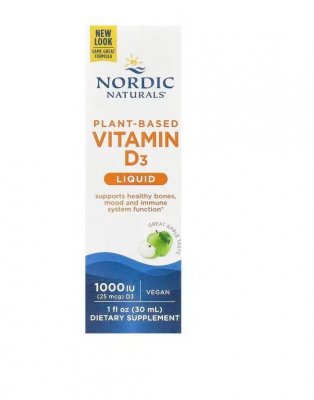 NORDIC NATURALS Plant-Based Vitamin D3 Liquid -  Witamina D3 dla wegan (30 ml)
