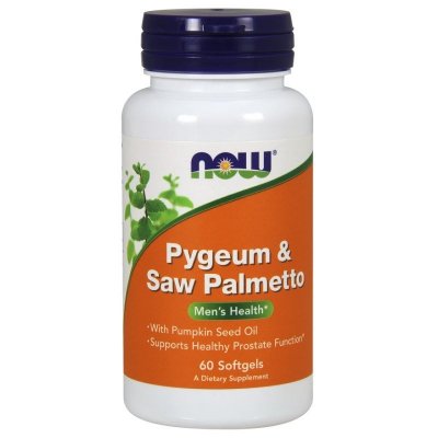 NOW FOODS Pygeum (Śliwa Afrykańska) & Saw Palmetto (Palma Sabalowa) (60 kaps.)