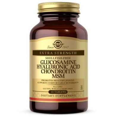 SOLGAR Glukozamina, Kwas hialuronowy, Chondroityna i MSM (60 tabl.)