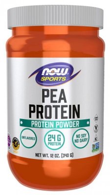 NOW FOODS Pea Protein Unflavored Powder - Izolat Białka Grochu (340 g)