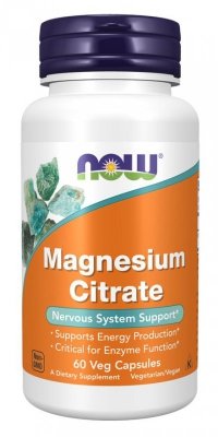 NOW FOODS Magnesium Citrate - Cytrynian Magnezu (60 kaps.)