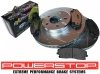 Przednie klocki Z26 + WIERCONE nacinane tarcze hamulcowe POWERSTOP 320mm Dodge Charger