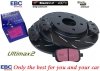 Tylne klocki Ultimax2 + NACINANE tarcze hamulcowe 305mm EBC seria USR Dodge Caravan 2008-
