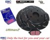 Tylne klocki Ultimax2 + NACINANE tarcze hamulcowe 305mm EBC seria USR Dodge Caravan 2008-