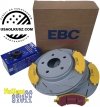 Przednie klocki YellowStuff + NACINANE tarcze hamulcowe EBC seria USR Dodge RAM 1500 2006-