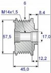 Sprzęgło jednokierunkowe alternatora Dodge Nitro CRD