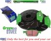 Przednie klocki GreenStuff + NACINANE tarcze hamulcowe 320mm EBC seria USR Ford Escape AWD 2013-