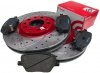 Przednie klocki BREMBO + WIERCONE tarcze hamulcowe RED Fiat 500X