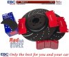 Przednie CERAMICZNE klocki RedStuff + tarcze hamulcowe EBC seria GD Ford Mustang 5,0 V8 2015-