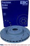 Przednie klocki YellowStuff + NACINANE tarcze hamulcowe 380mm EBC seria USR Jeep Grand Cherokee SRT 2012-