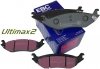 Tylne klocki Ultimax2 + nawiercone nacinane tarcze hamulcowe EBC seria GD Dodge RAM 1500 2003-