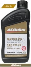 Filtr + olej silnikowy ACDelco Gold Synthetic Blend 5W30 API SP GF-6 Cadillac XTS 3,6 V6